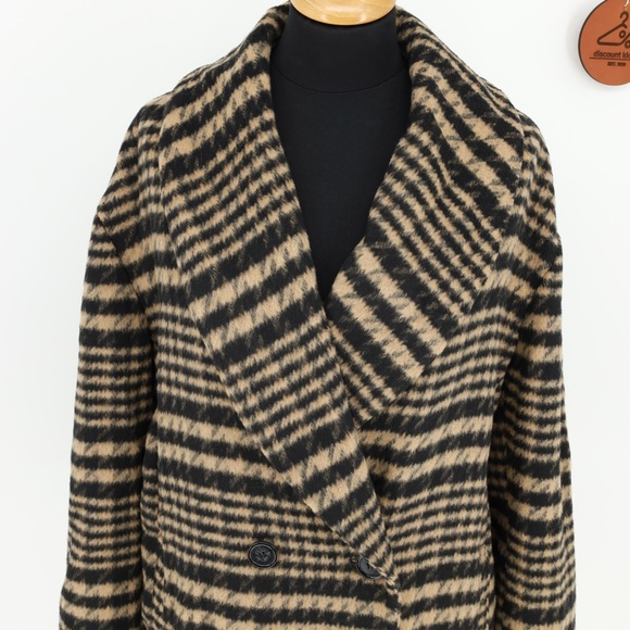 AVEC LES FILLES HOUNDSTOOTH PLAID OVERSIZED PEACOAT - Picture 7 of 13